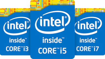 Intel Core i3 i5 and i7 CPU logos
