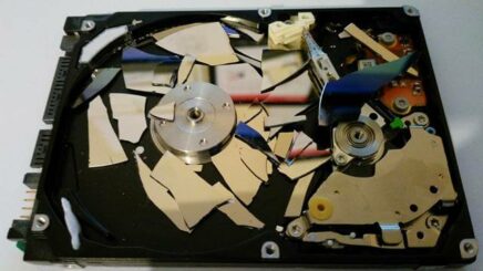 Shattered hard drive platters