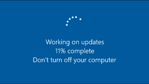 Windows 10 working on updates progress